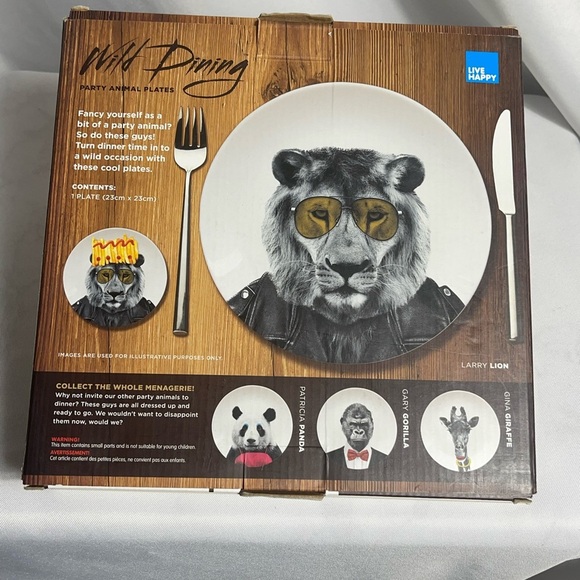 Wild Dining Larry Lion Plate NIB Unique Gift Fun Dining Kitchen Humor Collection - Picture 3 of 13